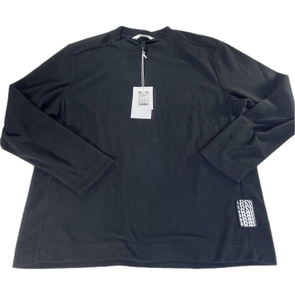 The RAINS Womens Size Large Fleece Sweatshirt Pullover Black